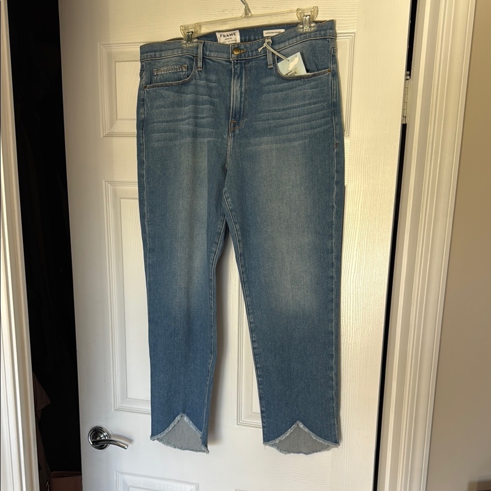 Frame Denim Blue Ankle Cropped Jeans